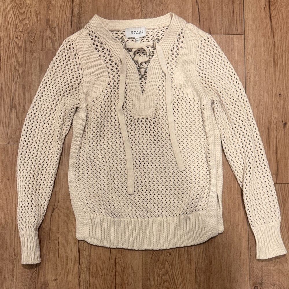 Derek Lam Cream V-Neck Sweater